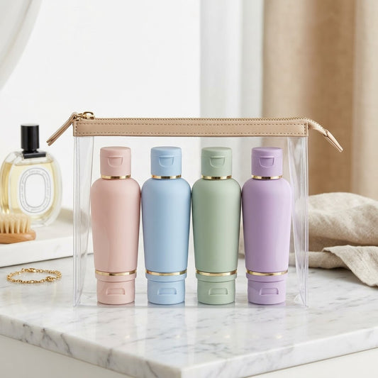 4 - Piece Refillable Silicone Travel Bottle Set