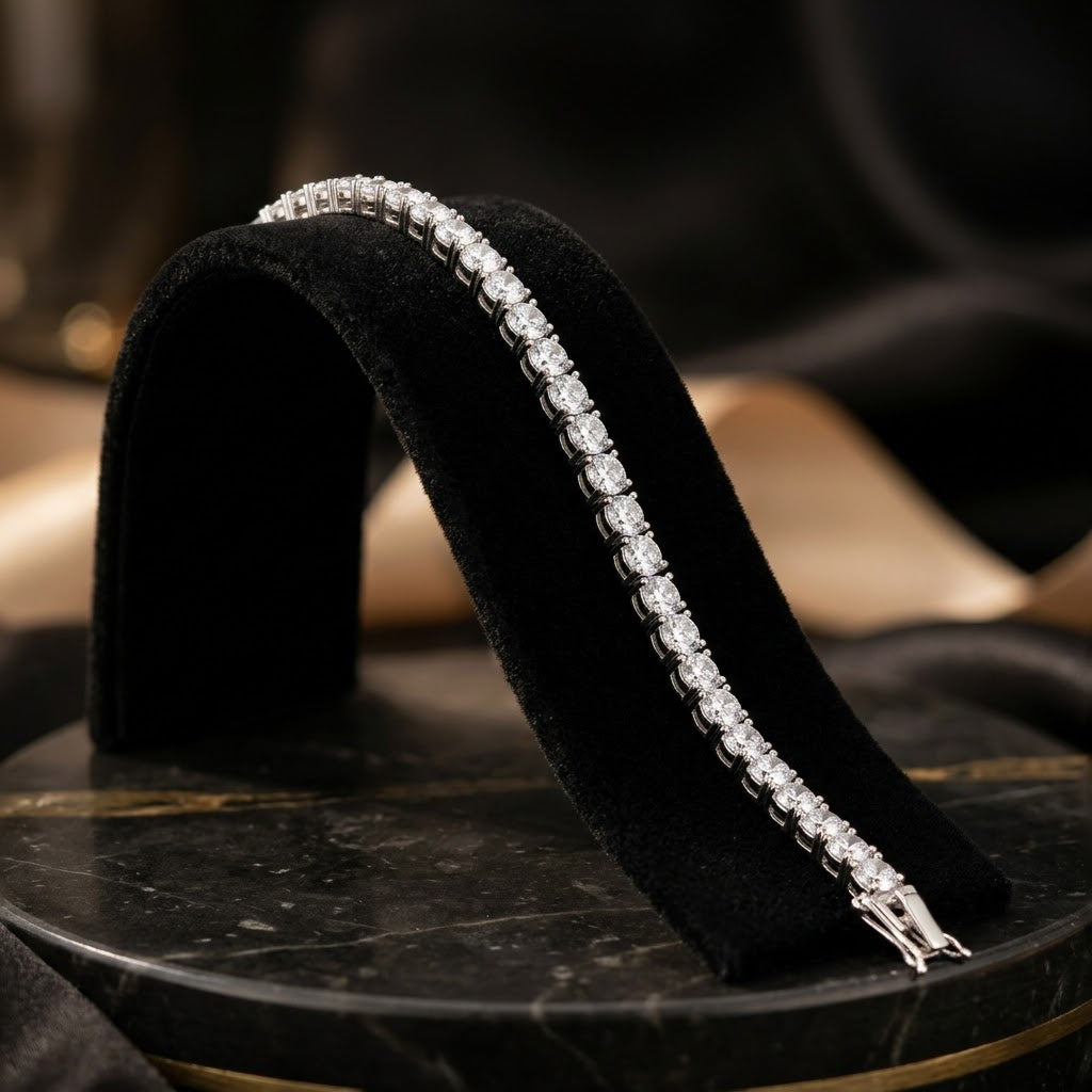 Stainless Steel CZ Tennis Bracelet