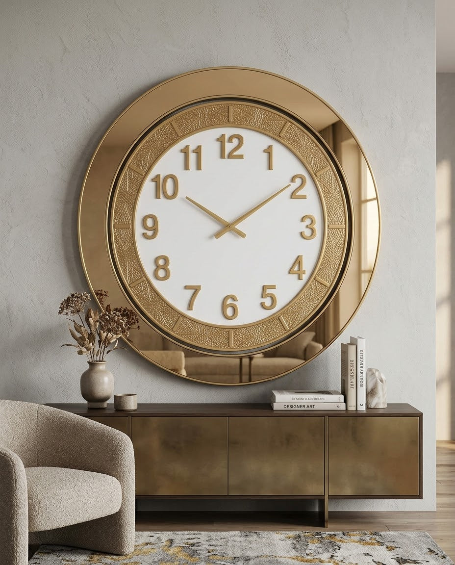 Modern Gold Mirrored Luxury Wall Clock
