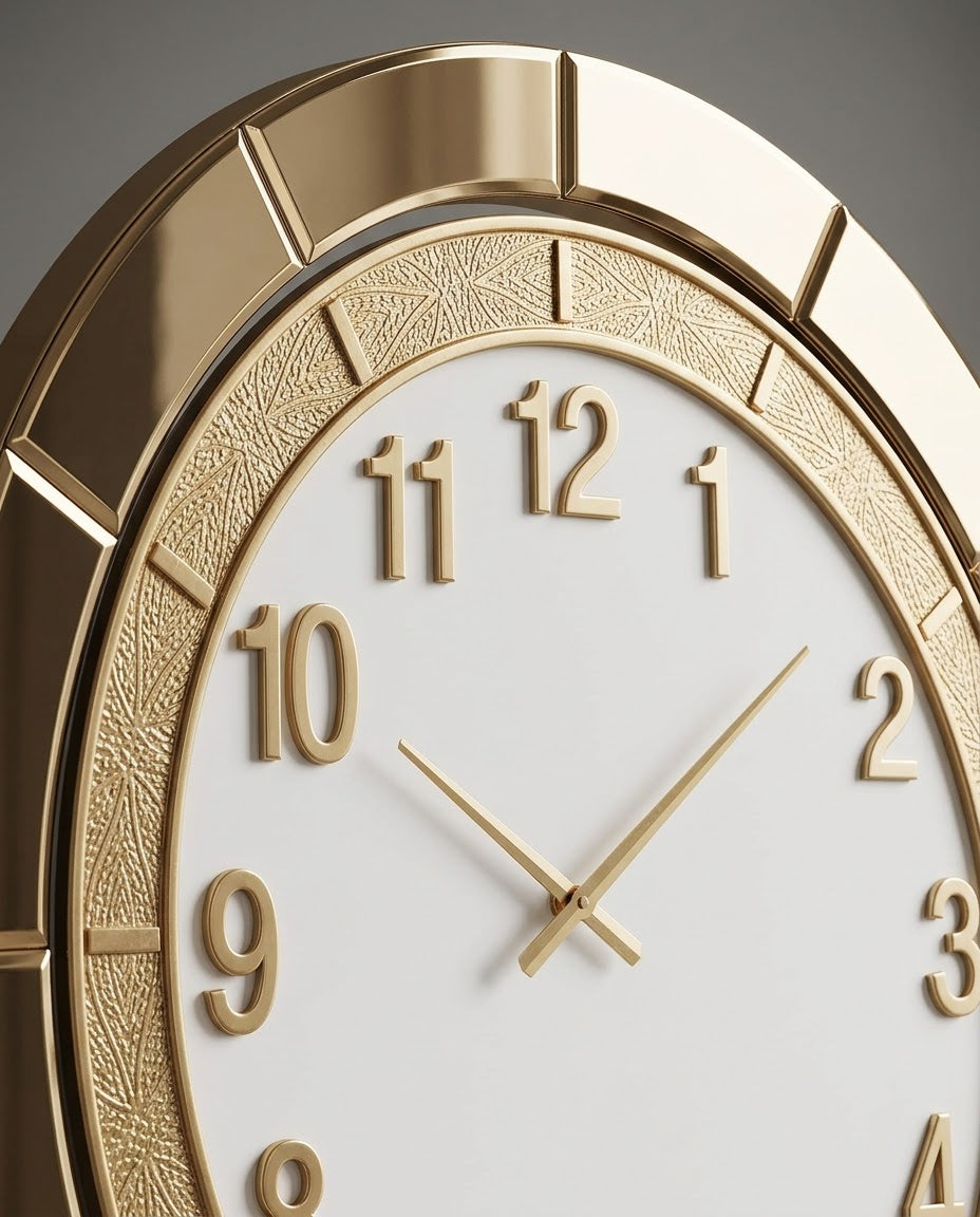 Modern Gold Mirrored Luxury Wall Clock